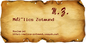 Málics Zotmund névjegykártya